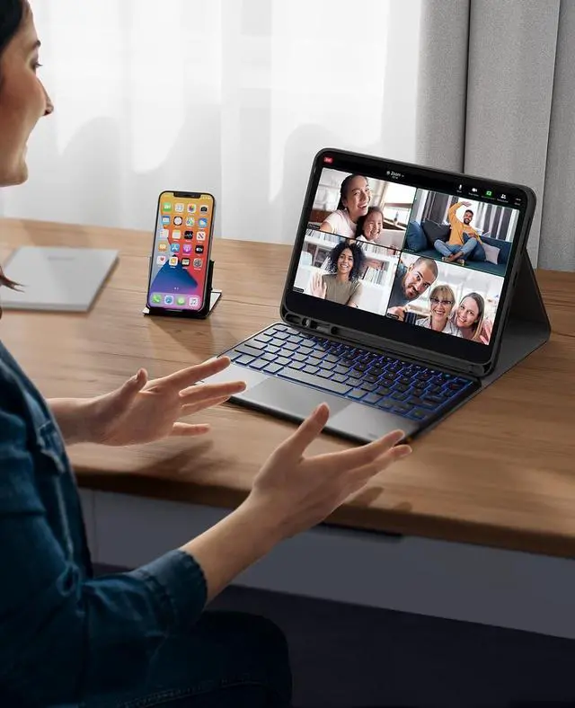 Alt view image 7 of 7 - BONAEVER Touchpad Keyboard Case for iPad Air 11 Inch 2025 M3 2024 M2, 7-Color Backlight, Pencil Holder, Bluetooth Keyboard Cover for for iPad Pro 11 4th/3rd/2nd/1st Gen, iPad Air 5th & 4th Gen 10.9