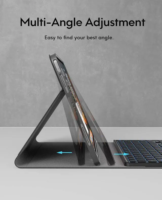 Alt view image 2 of 7 - BONAEVER Touchpad Keyboard Case for iPad Air 11 Inch 2025 M3 2024 M2, 7-Color Backlight, Pencil Holder, Bluetooth Keyboard Cover for for iPad Pro 11 4th/3rd/2nd/1st Gen, iPad Air 5th & 4th Gen 10.9