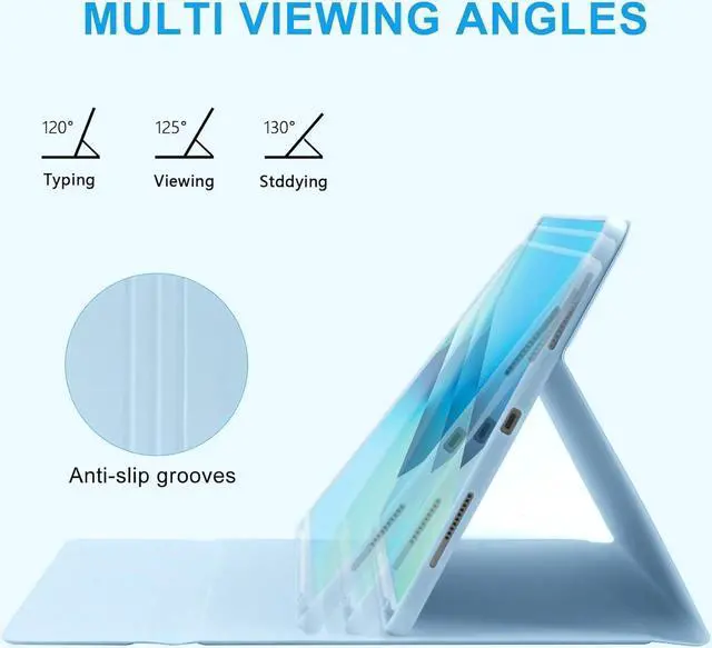 Alt view image 2 of 7 - BONAEVER iPad Air 13 inch M3 2025 M2 2024 Case with Keyboard, Detachable Wireless Keyboard Case for iPad Pro 12.9 inch 6th 5th 4th 3rd Generation 2022 2021 2020 2018 with Pen holder Light Blue