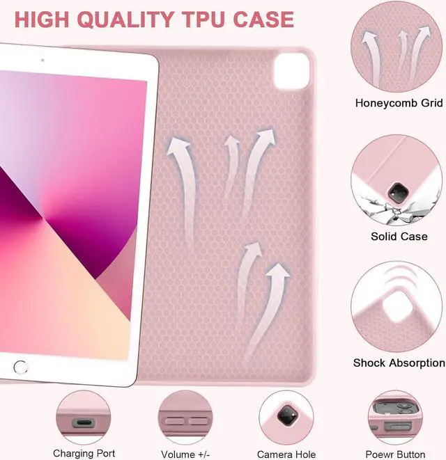Alt view image 4 of 7 - BONAEVER iPad Air 13 inch M3 2025 M2 2024 Case with Keyboard, Detachable Wireless Keyboard Case for iPad Pro 12.9 inch 6th 5th 4th 3rd Generation 2022 2021 2020 2018 with Pen holder Pink