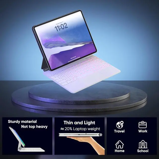 Alt view image 5 of 6 - BONAEVER Magic Keyboard Case for iPad Air 13 inch M3 M2 2025 2024, iPad Pro 12.9 6th 5th 4th 3rd Gen 2022 - 2018, Wireless Magnetic Keyboard Case with Trackpad, Floating Cantilever Stand, Backlits