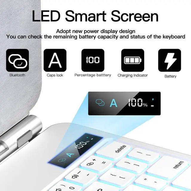 Alt view image 6 of 7 - BONAEVER Magic Keyboard Case for iPad Air 13 M3 2025 M2 2024 and iPad Pro 12.9 6th/5th/4th/3rd Gen, Wireless Magnetic Keyboard Case with Trackpad, Floating Cantilever Stand, Rainbow Backlits Keyboard