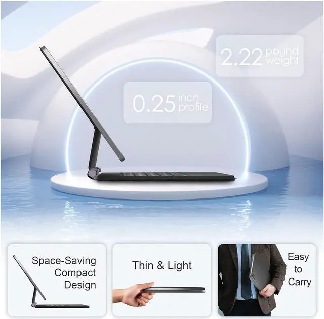 Alt view image 4 of 7 - BONAEVER iPad Air 11 inch case with Keyboard 2025 (M3) 2024 (M2), Magic Stand, 7-Color Backlit, Trackpad, Magic Keyboard case for iPad Pro 11 inch 4th 3rd 2nd 1st Gen & iPad Air 10.9 inch 5th 4th Gen