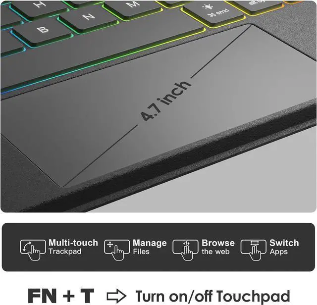 Alt view image 7 of 7 - BONAEVER iPad Air 11 inch case with Keyboard 2025 (M3) 2024 (M2), Magic Stand, 7-Color Backlit, Trackpad, Magic Keyboard case for iPad Pro 11 inch 4th 3rd 2nd 1st Gen & iPad Air 10.9 inch 5th 4th Gen