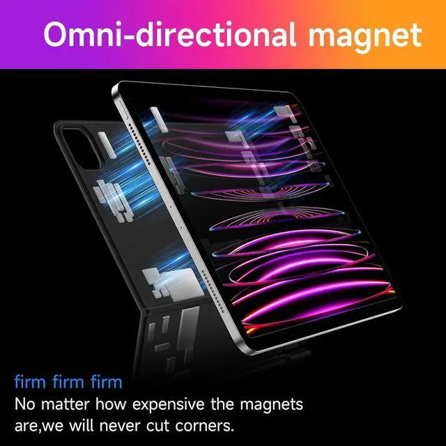 Alt view image 5 of 7 - BONAEVER Wireless Keyboard Case for iPad Air 11 inch 2025 M3 2024 M2, iPad Pro 11 4th 3rd 2nd 1st Gen 2022 - 2018 iPad Air 5th 4th Gen Case with Keyboard, Magic Stand, Multi-Touch Trackpad, Backlits