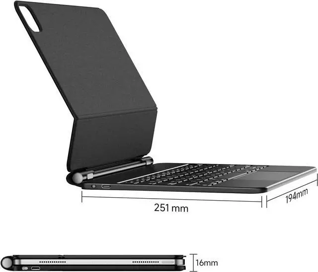 Alt view image 6 of 7 - BONAEVER Wireless Keyboard Case for iPad Air 11 inch 2025 M3 2024 M2, iPad Pro 11 4th 3rd 2nd 1st Gen 2022 - 2018 iPad Air 5th 4th Gen Case with Keyboard, Magic Stand, Multi-Touch Trackpad, Backlits