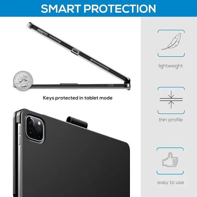 Alt view image 6 of 7 - BONAEVER Touch Keyboard Case for iPad Air 11 inch (M3) 2025 (M2) 2024 & iPad Pro 11 4th/3rd/2nd/1st Gen & iPad Air 5th & 4th Gen 10.9 inch, Multi-Touch Trackpad & Backlight & 360° Rotatable