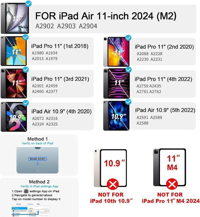 Alt view image 2 of 7 - BONAEVER Touch Keyboard Case for iPad Air 11 inch (M3) 2025 (M2) 2024 & iPad Pro 11 4th/3rd/2nd/1st Gen & iPad Air 5th & 4th Gen 10.9 inch, Multi-Touch Trackpad & Backlight & 360° Rotatable