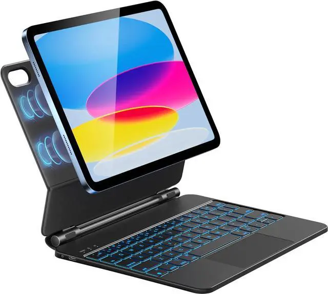 Main image of BONAEVER Keyboard Case for iPad (A16) 11th Gen 11 Inch 2025, iPad 10th Gene 10.9 inch 2022, Magic Magnetic Stand Keyboard with Multi-Touch Trackpad, Floating Design, 7 Colors Backlit, Bluetooth