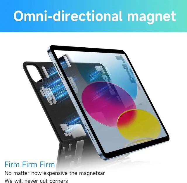 Alt view image 7 of 7 - BONAEVER Keyboard Case for iPad (A16) 11th Gen 11 Inch 2025, iPad 10th Gene 10.9 inch 2022, Magic Magnetic Stand Keyboard with Multi-Touch Trackpad, Floating Design, 7 Colors Backlit, Bluetooth