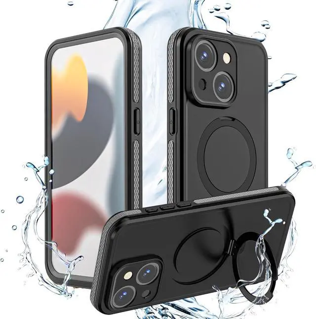 Main image of BONAEVER Waterproof Case for iPhone 15 6.1 inch with Magnetic Stand, IP68 Waterproof Dustproof Case [Compatible with MagSafe] [Built-in Screen Protector] Full Body Heavy Protective Cover