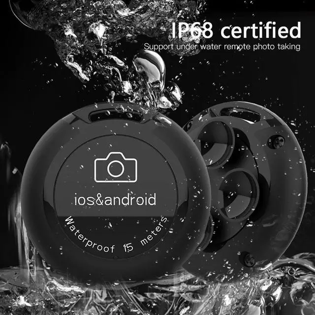Main image of BONAEVER Waterproof Bluetooth Remote Shutter for iPhone & Android Camera 15M Professional Underwater Snorkeling Diving Wireless Remote Control Selfie Button for iPad iPod Tablet, Photos & Videos