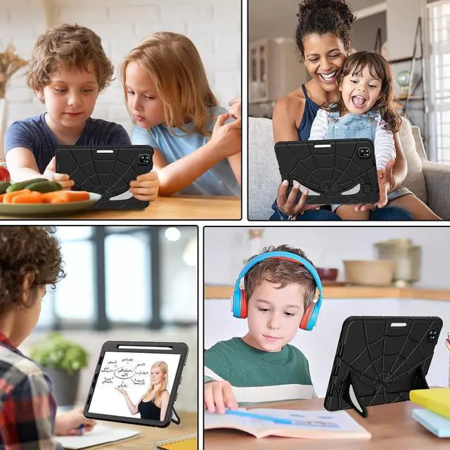 Alt view image 6 of 7 - BONAEVER Shockproof Case for iPad Air 5th/4th Gen 10.9 inch 2022/2020, iPad Pro 11 inch 1st 2nd 3rd Gen 2018/2020/2021/2022, Heavy Duty Rugged Protective Cover for Kids Children with Stand, Pen Holder