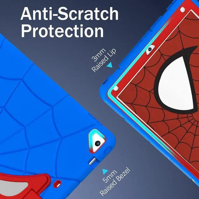 Alt view image 6 of 7 - BONAEVER Shockproof Case for iPad 9.7 inch 2017 2018 5th/6th Generation/Air 2/Pro 9.7, Hybrid Rugged Protective Cover with Kickstand Blue/Red