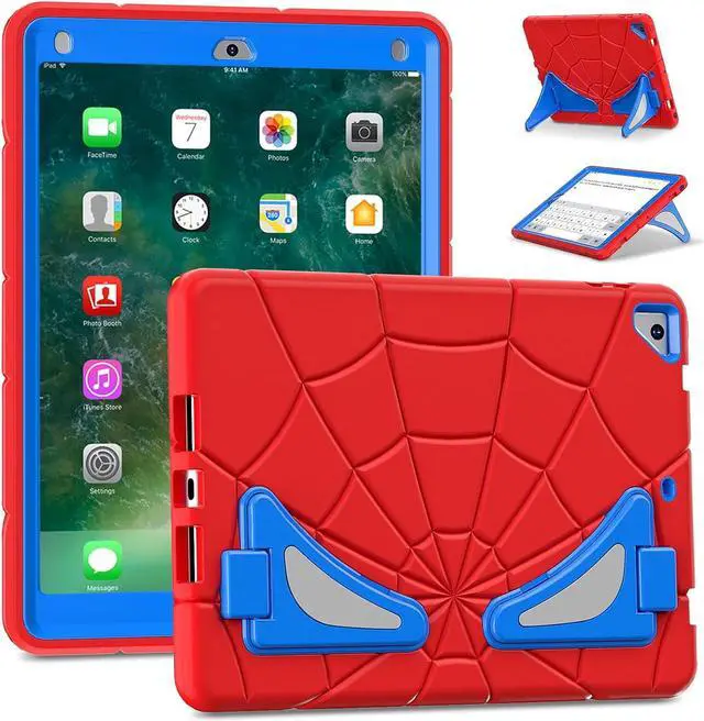 Main image of BONAEVER Shockproof Case for iPad 9.7 inch 2017 2018 5th/6th Generation/Air 2/Pro 9.7, Hybrid Rugged Protective Cover with Kickstand Red
