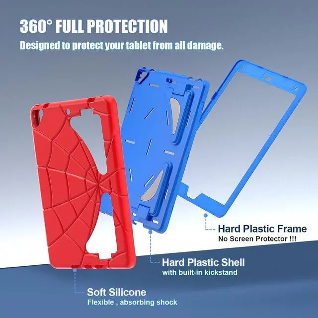 Alt view image 7 of 7 - BONAEVER Shockproof Case for iPad 9.7 inch 2017 2018 5th/6th Generation/Air 2/Pro 9.7, Hybrid Rugged Protective Cover with Kickstand Red