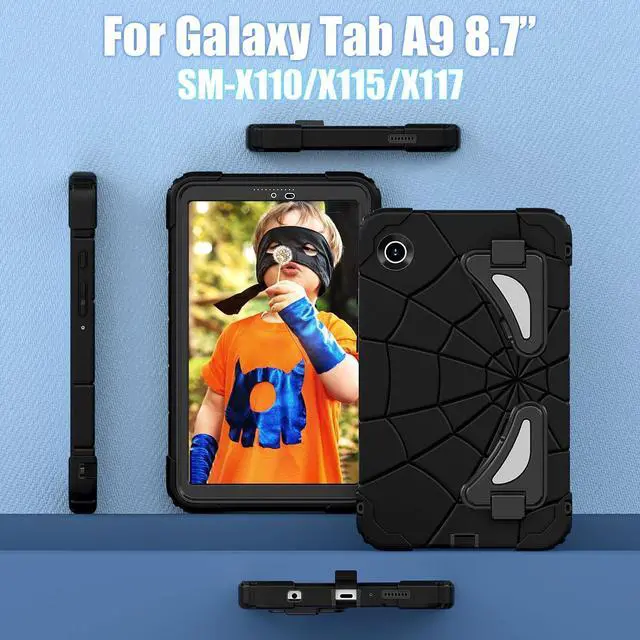 Alt view image 6 of 7 - BONAEVER Case for Samsung Galaxy Tab A9 8.7 Inch 2023 Model SM-X110/X115/X117, Rugged Shockproof Cover with Stand, Shoulder Strap