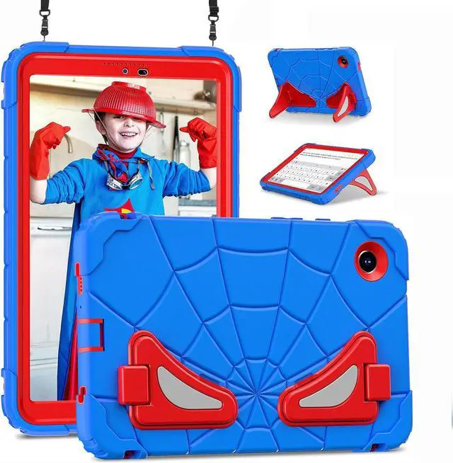 Main image of BONAEVER Case for Samsung Galaxy Tab A9 8.7 Inch 2023 Model SM-X110/X115/X117, Rugged Shockproof Cover with Stand, Shoulder Strap Blue
