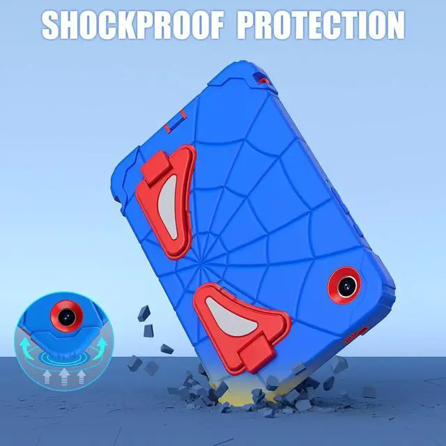 Alt view image 3 of 7 - BONAEVER Case for Samsung Galaxy Tab A9 8.7 Inch 2023 Model SM-X110/X115/X117, Rugged Shockproof Cover with Stand, Shoulder Strap Blue