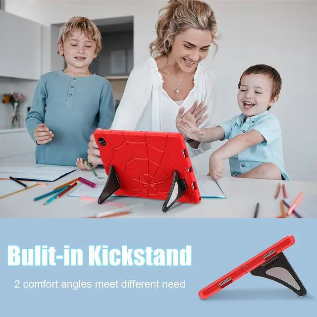 Alt view image 5 of 7 - BONAEVER Case For Samsung Galaxy Tab A8 10.5 inch 2022 SM-X200/X205/X207 Tablet Cases With Stand, Shoulder Strap, Thickned Cornor Impact Protection Cover for Kids Boys Children Red