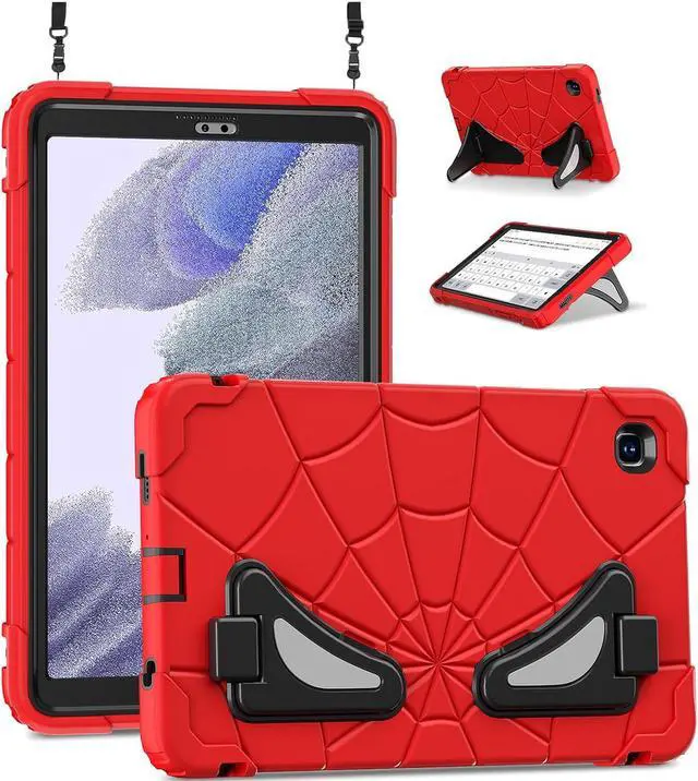 Main image of BONAEVER Tablet Case For Samsung Galaxy Tab A7 Lite 8.7 inch 2021 SM-T220/T225/T227 With Stand, Shoulder Strap, Thickned Cornor Impact Protection Cover for Kids Boys Children Red