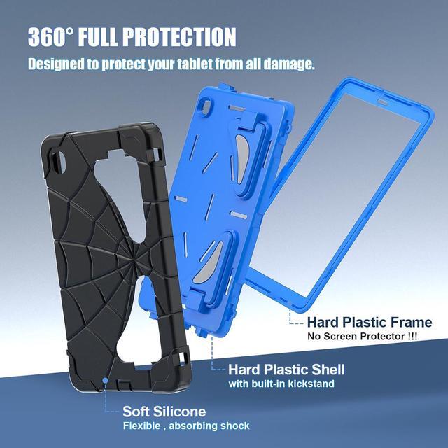 Alt view image 6 of 7 - BONAEVER Tablet Case For Samsung Galaxy Tab A7 Lite 8.7 inch 2021 SM-T220/T225/T227 With Stand, Shoulder Strap, Thickned Cornor Impact Protection Cover for Kids Boys Children Black/Blue