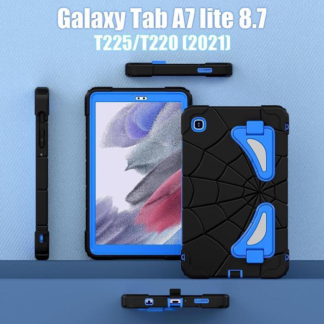 Alt view image 7 of 7 - BONAEVER Tablet Case For Samsung Galaxy Tab A7 Lite 8.7 inch 2021 SM-T220/T225/T227 With Stand, Shoulder Strap, Thickned Cornor Impact Protection Cover for Kids Boys Children Black/Blue