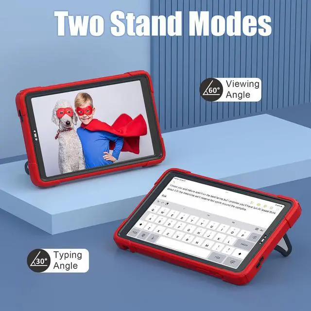 Alt view image 3 of 7 - BONAEVER Tablet Case For Samsung Galaxy Tab A7 Lite 8.7 inch 2021 SM-T220/T225/T227 With Stand, Shoulder Strap, Thickned Cornor Impact Protection Cover for Kids Boys Children Red