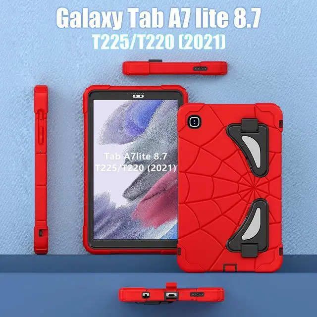 Alt view image 7 of 7 - BONAEVER Tablet Case For Samsung Galaxy Tab A7 Lite 8.7 inch 2021 SM-T220/T225/T227 With Stand, Shoulder Strap, Thickned Cornor Impact Protection Cover for Kids Boys Children Red