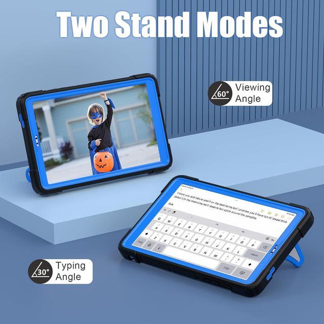 Alt view image 4 of 7 - BONAEVER Tablet Case For Samsung Galaxy Tab A7 Lite 8.7 inch 2021 SM-T220/T225/T227 With Stand, Shoulder Strap, Thickned Cornor Impact Protection Cover for Kids Boys Children Black/Blue