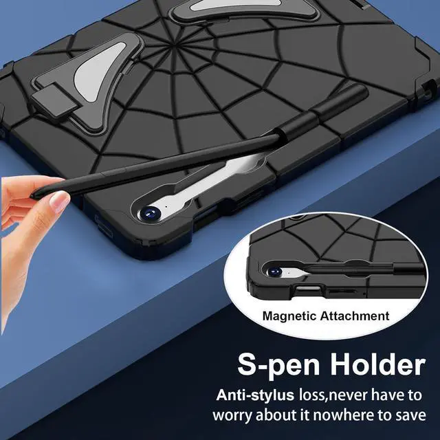 Alt view image 6 of 7 - BONAEVER Tablet Case For Samsung Galaxy Tab S10 Lite / S10 FE / S9 FE 10.9 inch / S9 / S8 / S7 11 inch with Stand, Shoulder Strap, Thickned Cornor Impact Protective Cover for Kids Boys