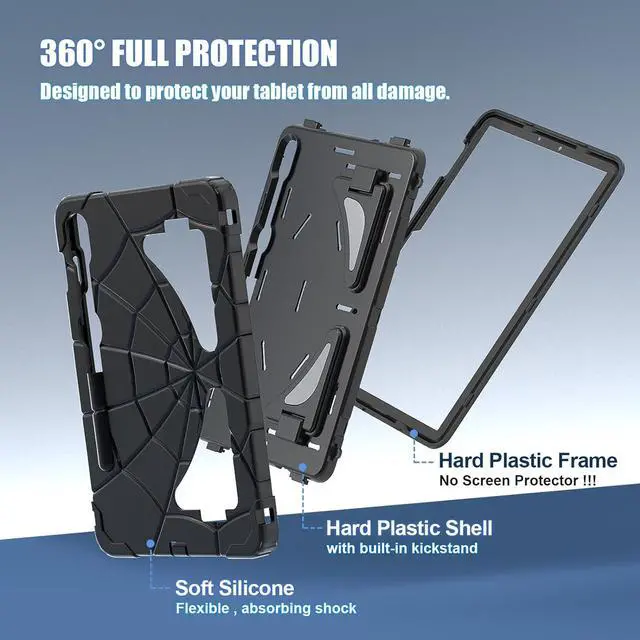 Alt view image 7 of 7 - BONAEVER Tablet Case For Samsung Galaxy Tab S10 Lite / S10 FE / S9 FE 10.9 inch / S9 / S8 / S7 11 inch with Stand, Shoulder Strap, Thickned Cornor Impact Protective Cover for Kids Boys