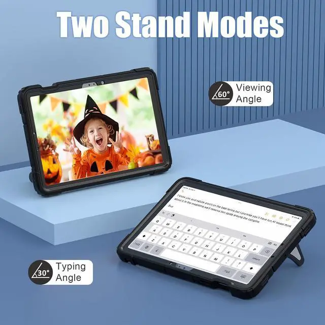 Alt view image 4 of 7 - BONAEVER Tablet Case For Samsung Galaxy Tab S10 Lite / S10 FE / S9 FE 10.9 inch / S9 / S8 / S7 11 inch with Stand, Shoulder Strap, Thickned Cornor Impact Protective Cover for Kids Boys