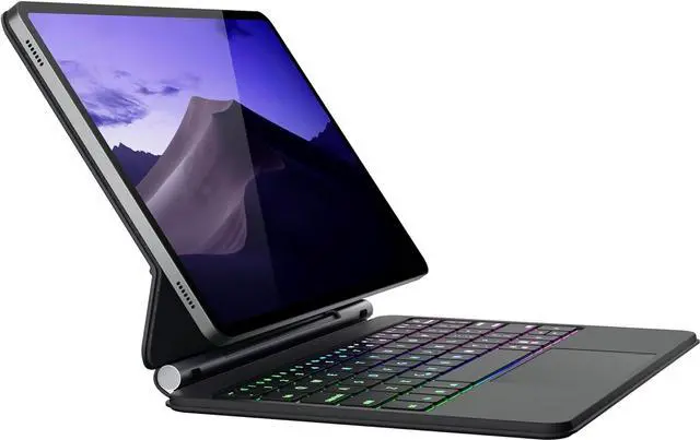 Main image of BONAEVER Magic Keyboard Case for Samsung Galaxy Tab S10 FE / S9 FE 5G 10.9 inch/S9/S8/S7 11 inch, Slim Protective Cover with Floating Cantilever Magnetic Stand, Backlit, Smart Touchpad, Pen Holder