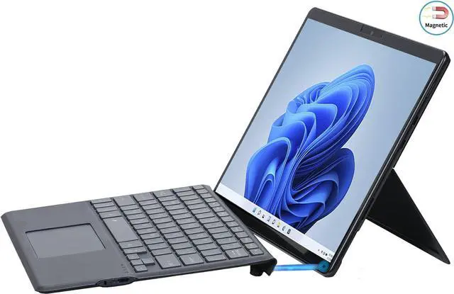 Alt view image 6 of 7 - BONAEVER Type Cover for 13 inch Microsoft Surface Pro 10 / Pro 9 / Pro 8 / Pro X Portable Bluetooth Wireless Keyboard with Touchpad / Pencil Holder