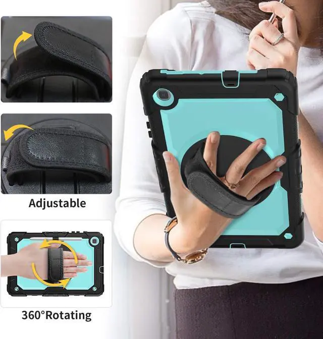 Alt view image 4 of 6 - BONAEVER Samsung Galaxy Tab S6 Lite Case 10.4 inch 2024/2022/2020 with Screen Protector, Pen Holder,Heavy Duty Case for S6 Lite Tablet SM-P620/P625/P610/P613/P619 with Stand Hand Shoulder Strap