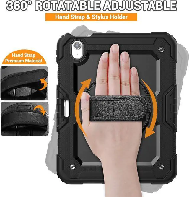 Alt view image 2 of 7 - BONAEVER Case for iPad Air 11 inch 7th 6th Generation M3 M2 2025 2024, Heavy Duty Shockproof Protective Cover with Screen Protector, Stand and Hand/Shoulder Strap