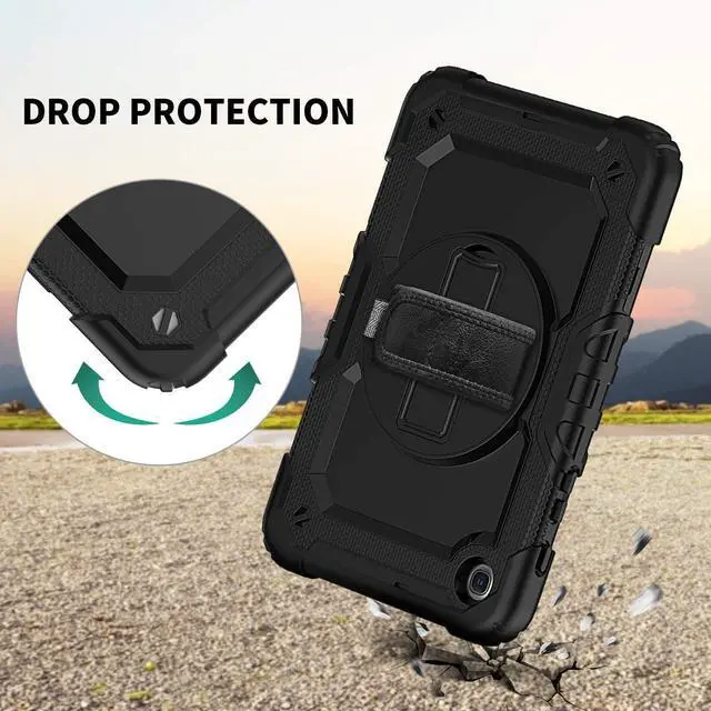Alt view image 2 of 7 - BONAEVER Case for Samsung Galaxy Tab S6 Lite 10.4 inch 2024/2022/2020 SM-P620/P625/P627/P610/P615/P613/P619, Shockproof Protective Cover with Screen Protector, Rotating Stand, Hand/Shoulder Strap