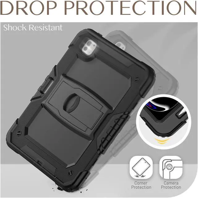 Alt view image 2 of 7 - BONAEVER Shockproof Case for iPad Pro 11 Inch 2024 M4 2024 5th Generation A2836/A2837/A3006 Protective Cover with Screen Protector, Built-in Stand