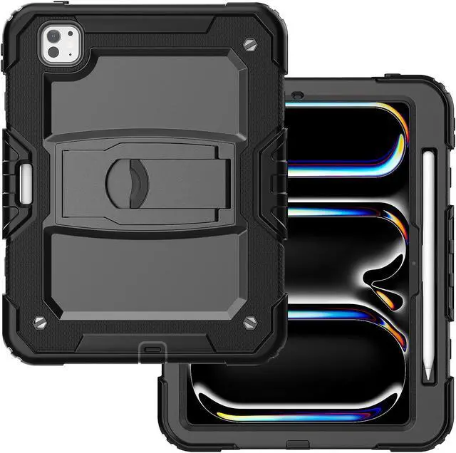 Alt view image 7 of 7 - BONAEVER Shockproof Case for iPad Pro 11 Inch 2024 M4 2024 5th Generation A2836/A2837/A3006 Protective Cover with Screen Protector, Built-in Stand