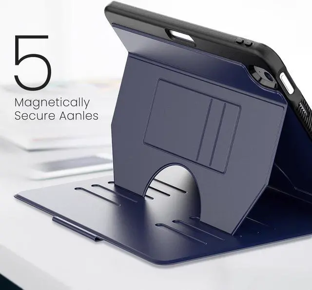 Alt view image 2 of 7 - BONAEVER Case For iPad Air 7th 6th Generation 11 inch M3 M2 2025 2024, Smart Magnetic Auto Sleep Shockproof Cover with Multi-Angles Stand, Pen Holder, Card Slot Blue
