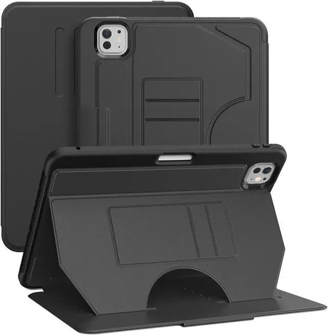 Main image of BONAEVER Case For iPad Pro 11 Inch 2024 M4 2024 5th Generation A2836/A2837/A3006, Smart Magnetic Auto Sleep Shockproof Cover with Multi-Angles Stand, Pen Holder, Card Slot Brown