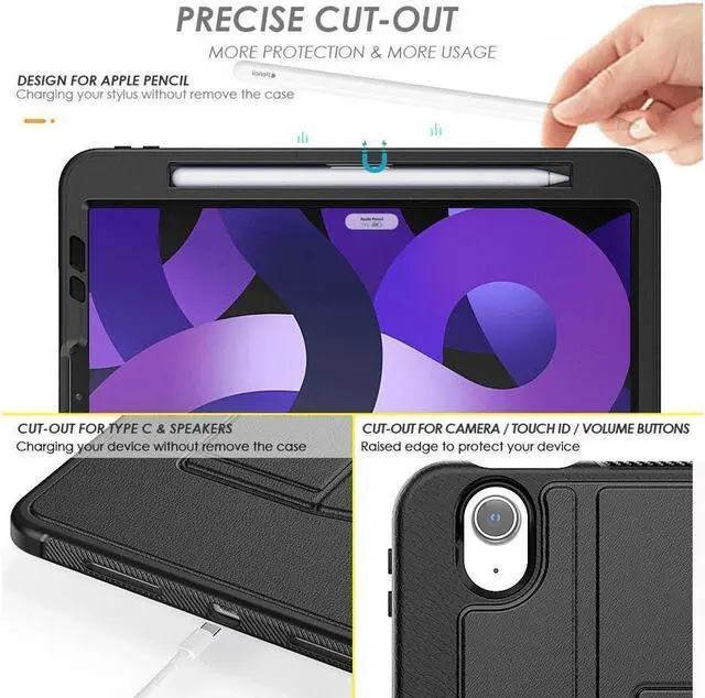 Alt view image 4 of 7 - BONAEVER Case For iPad Air 7th 6th Generation 11 inch M3 M2 2025 2024, Smart Magnetic Auto Sleep Shockproof Cover with Multi-Angles Stand, Pen Holder, Card Slot