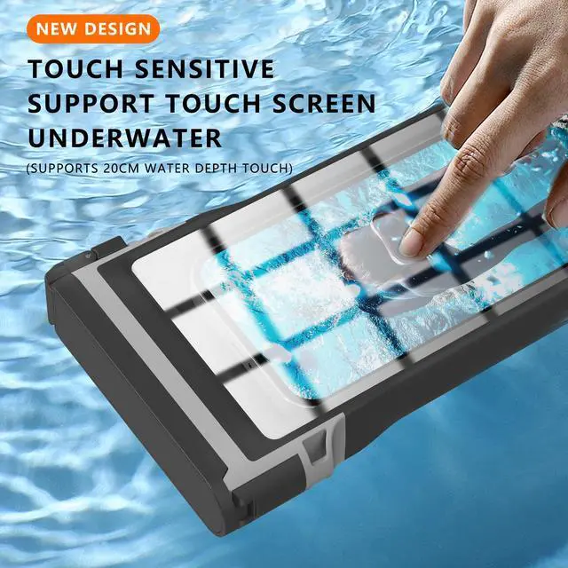 Alt view image 3 of 7 - Waterproof Phone Pouch Case with Waterproof Bluetooth Remote Shutter, Underwater Dry Bag for Phone Protector for iPhone 15 14 13 12 11 Pro Max Galaxy S24 S23 S22 Ultra Pixel to 7" for Beach Cruise