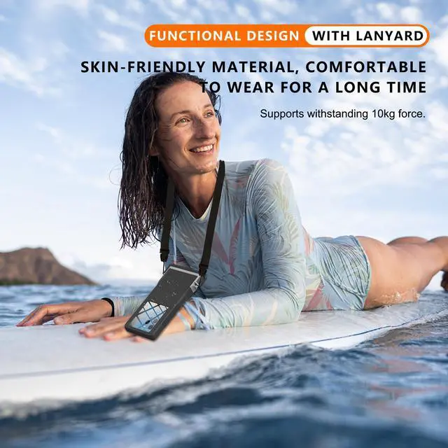 Alt view image 7 of 7 - Waterproof Phone Pouch Case with Waterproof Bluetooth Remote Shutter, Underwater Dry Bag for Phone Protector for iPhone 15 14 13 12 11 Pro Max Galaxy S24 S23 S22 Ultra Pixel to 7" for Beach Cruise