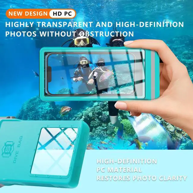 Alt view image 6 of 7 - Waterproof Phone Pouch Case with Waterproof Bluetooth Remote Shutter, Underwater Dry Bag for Phone Protector for iPhone 15 14 13 12 11 Pro Max Galaxy S24 S23 S22 Ultra Pixel to 7" for Beach Cruise