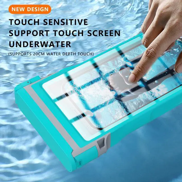 Alt view image 3 of 7 - Waterproof Phone Pouch Case with Waterproof Bluetooth Remote Shutter, Underwater Dry Bag for Phone Protector for iPhone 15 14 13 12 11 Pro Max Galaxy S24 S23 S22 Ultra Pixel to 7" for Beach Cruise