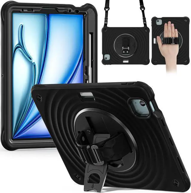 Main image of BONAEVER Case for iPad Air 11 inch 2025 2024 7th 6th Generation, iPad Air 5 Air 4 10.9 inch 2022 2020, iPad Pro 11 Inch 2022 2021 2020 2018 Shockproof Cover with Pencil Holder, Stand and Shoulder Stra