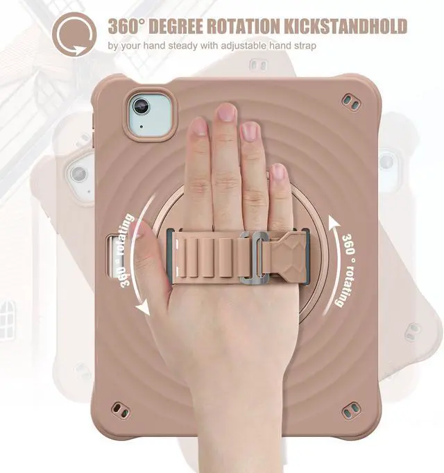 Alt view image 2 of 7 - BONAEVER Case for iPad Air 11 inch 2025 2024 7th 6th Generation, iPad Air 5 Air 4 10.9 inch 2022 2020, iPad Pro 11 Inch 2022 2021 2020 2018 Shockproof Cover with Pencil Holder, Stand and Shoulder Stra
