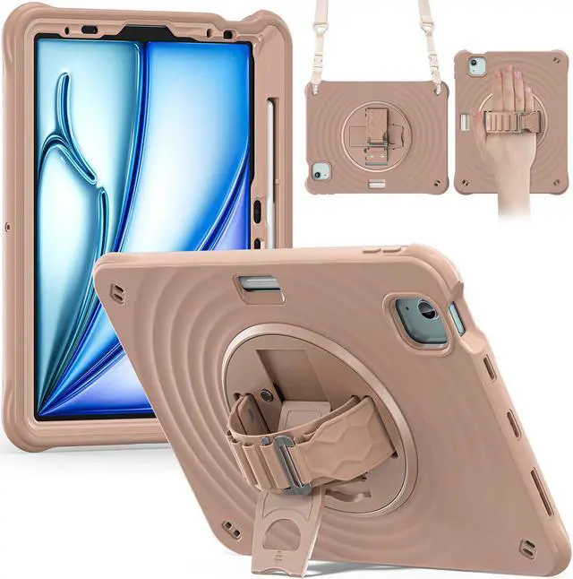 Main image of BONAEVER Case for iPad Air 11 inch 2025 2024 7th 6th Generation, iPad Air 5 Air 4 10.9 inch 2022 2020, iPad Pro 11 Inch 2022 2021 2020 2018 Shockproof Cover with Pencil Holder, Stand and Shoulder Stra